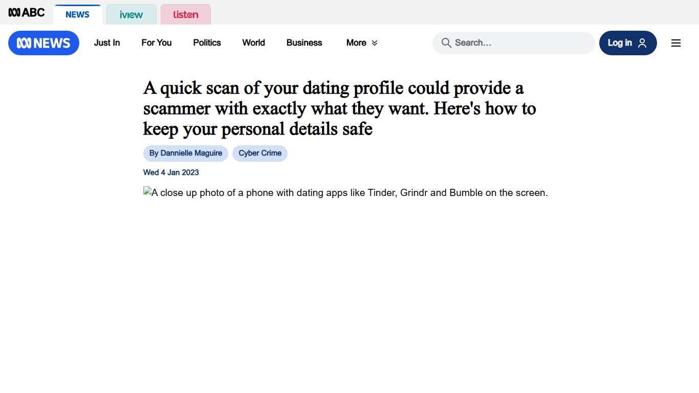 A quick scan of your dating profile could provide a scammer with exactly what they want. Here's how to keep your personal details safe - ABC News