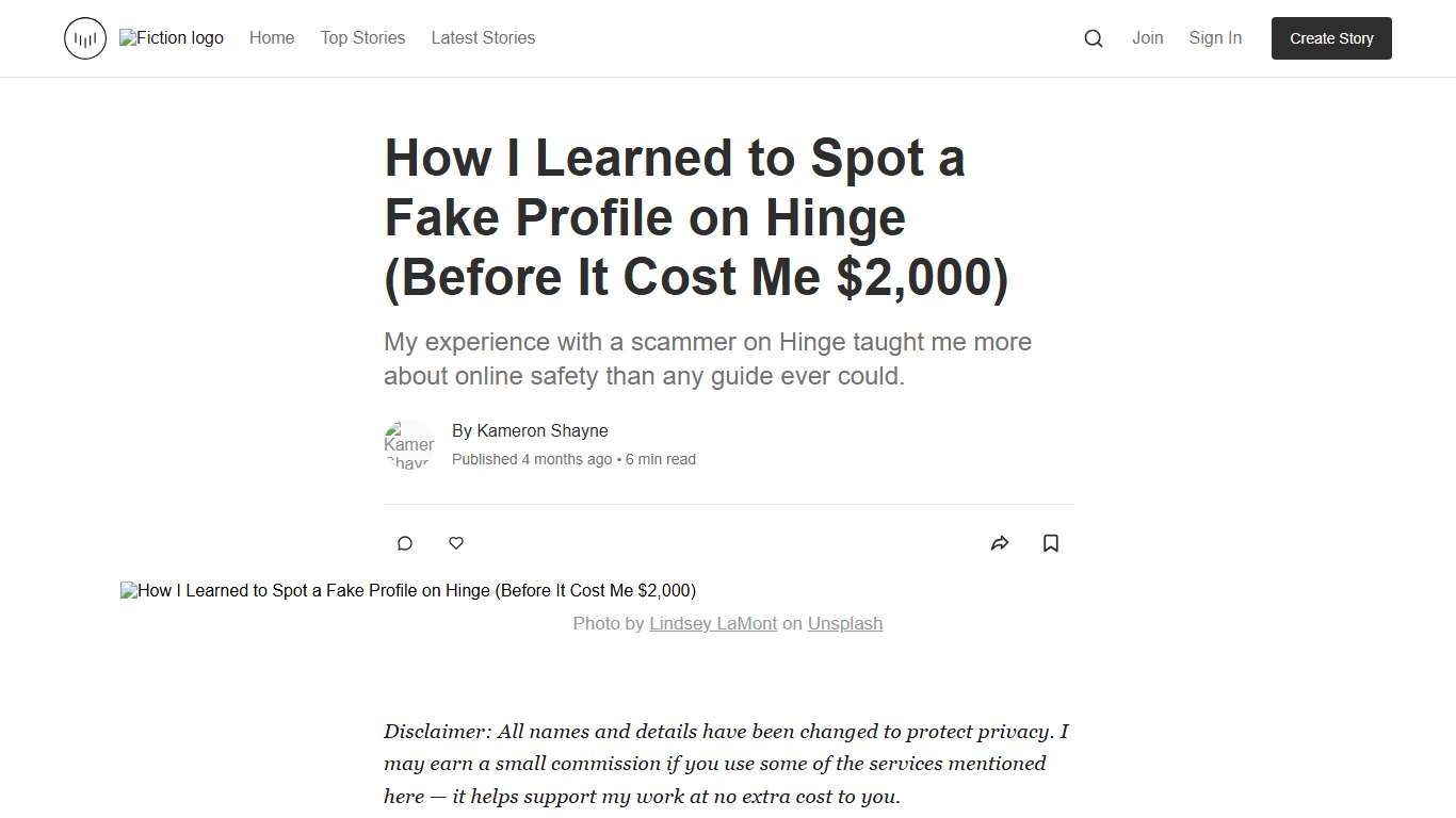 How I Learned to Spot a Fake Profile on Hinge (Before It Cost Me $2,000) Fiction